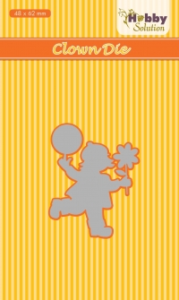 Billede: skæreskabelon en lille klovn, NS HOBBY SOLUTION DIES “Clown” HSDJ033, 48x62mm, førpris kr. 32,-, nupris