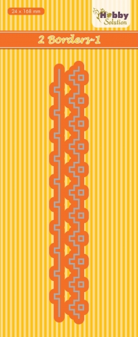 Billede: skæreskabelon 2 borter nr. 1, NS HOBBY SOLUTION DIES “Two borders-1” HSDJ040, 24x168mm, førpris kr. 40,-, nupris