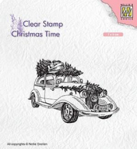 Billede: NS Clearstamp CT031, 70x50mm, Christmas tree transport, førpris kr. 22,- nupris 