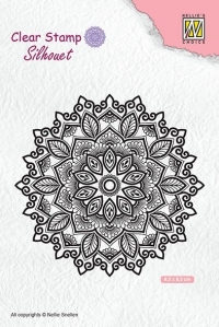 Billede: NS CLEARSTAMP “mandala-4″ SIL043, 85x85mm, førpris kr. 34,- nupris