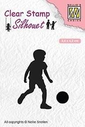 Billede: NS CLEARSTAMP “Football Player″ SIL049, 36x42mm, førpris kr. 22,- nupris