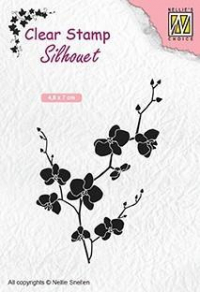 Billede: NS CLEARSTAMP “Branch with flowers″ SIL053, 48x70mm, førpris kr. 18,- nupris