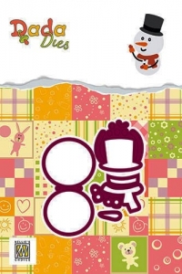 Billede: skæreskabelon snemand, NS DADA ANIMALS DIES “Snowman” DDD018, 32x56mm, førpris kr. 42,- nupris