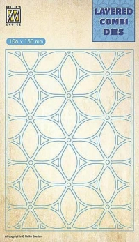 Billede: skæreskabelon NS Layered Combi Dies “Flower” LCDF001, 106x150mm, kan bruges sammen med p237692 og p237693