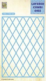 Billede: skæreskabelon NS Layered Combi Dies “Lattice - A” LCDL001, 106x150mm, passer sammen med p237772 og p237773