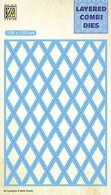 Billede: skæreskabelon NS Layered Combi Dies “Lattice - B” LCDL002, 106x150mm, passer sammen med p237771 og p237773