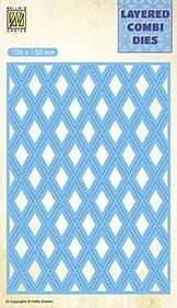 Billede: skæreskabelon NS Layered Combi Dies “Lattice - C” LCDL003, 106x150mm, passer sammen med p237771 og p237772, førpris kr. 88,- nupris