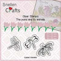 Billede: stempel 3 guldsmede/sommerfugle til andedammen, NS CLEARSTAMP “Butterflies