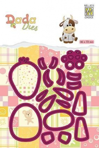 Billede: skæreskabelon en lille ko, NS DADA ANIMALS DIES “Cow” DDD021, 46x72mm, førpris kr. 58,- nupris