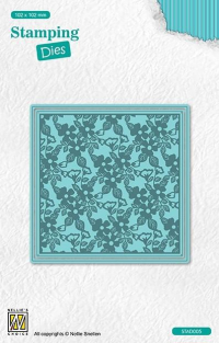 Billede: stempel/skæreskabelon firkant blomstermotiv, NS Stamping Dies 