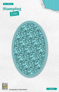 Billede: stempel/skæreskabelon oval blomstermønster, NS Stamping Dies 