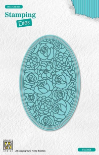 Billede: stempel/skæreskabelon oval rosenmønster, NS Stamping Dies 