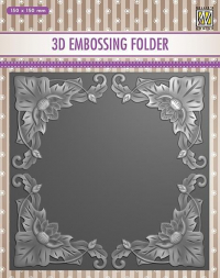 Billede: NS 3D Embossingfolder 4 blomsterhjørner,150x150mm 