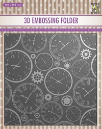 Billede: NS 3D Embossingfolder ure, 150x150mm 