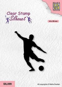 Billede: stempel fodboldspiller dreng, Nellie Snellen Clearstamp