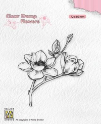 Billede: NS Clearstamp “Magnolia″ FLO028, 72x80mm, magnolia
