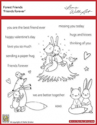 Billede: NS Clearstamp “Forest Friends - Friends forever″ FFECS001, Biggest: 67x77mm, førpris kr. 32,- nupris