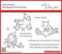 Billede: NS Clearstamp “Forest Friends - Sending love″ FFECS004, Biggest: 46x44mm, førpris kr. 32,- nupris