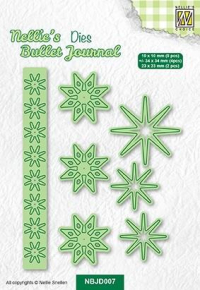 Billede: skæreskabelon stjerner/blomster, Nellie's Bullet Journal Dies 