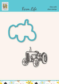 Billede: stempel og skæreskabelon traktor, NS Dies & Clearstamp 