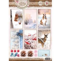 Billede: Studiolight Udstanset Ark dyr i sneen og julelandskaber Sweet WINTER Season, STAPSB1356, førpris kr. 10,- nupris