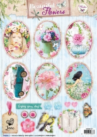 Billede: STUDIOLIGHT UDSTANSET ARK Beautiful Flowers, STAPBF1371, førpris kr. 10,- nupris