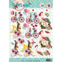 Billede: hare på cykel, talende flamingo og hare med drage, udstanset studio light