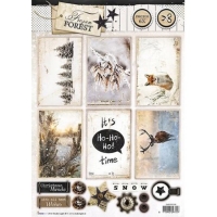 Billede: 1 ark Studio Light Udstanset Ark, Frozen Forest, 6 vinterbilleder, EASYFF535, førpris kr. 12,- nupris