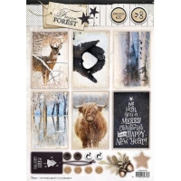 Billede: 1 ark Studio Light Udstanset Ark, Frozen Forest, 6 vinterbilleder, EASYFF536, førpris kr. 12,- nupris