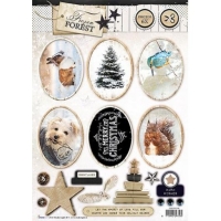 Billede: 1 ark Studio Light Udstanset Ark, Frozen Forest, 6 vinterbilleder, EASYFF539, førpris kr. 12,- nupris