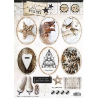 Billede: 1 ark Studio Light Udstanset Ark, Frozen Forest, 6 vinterbilleder, EASYFF540, førpris kr. 12,- nupris