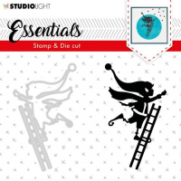 Billede: STUDIO LIGHT STAMP & DIE A6, lille nissedreng står på stigen, BASICSDC35, førpris kr. 60,- nupris