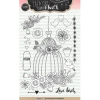 Billede: Studiolight Stempel A6, STAMPCH99, love birds, førpris kr. 60,- nupris