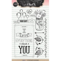 Billede: Studiolight Stempel A6, STAMPCH100, I love everything about you, førpris kr. 60,- nupris
