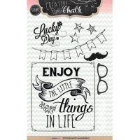 Billede:  Studiolight Stempel A6, STAMPCH101, enjoy things in life, førpris kr. 60,- nupris