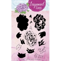 Billede: Studio Light Layered Stamps STAMPLS02, blomst til opbygning i farvenuancer, førpris kr. 60,00, nupris