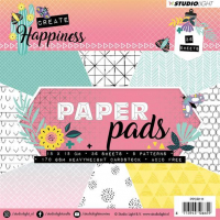 Billede: STUDIO LIGHT PAPER PAD 15x15cm PPCR111 36 ARK, Happiness, førpris kr. 40,- nupris