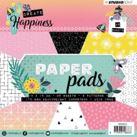 Billede: STUDIO LIGHT PAPER PAD 15x15cm PPCR112 36 ARK, Happiness, førpris kr. 40,- nupris