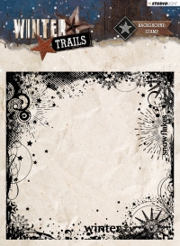 Billede: STUDIO LIGHT STEMPEL 14x14cm STAMPWT305, winter snow flakes ramme, førpris kr. 68,- nupris