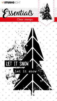 Billede: STUDIO LIGHT STEMPEL A7 STAMPSL394, LET IT SNOW Let it snow, juletræ og noder