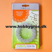 Billede: Tonic butterfly circle die 9x9 cm, skæreskabelon 224E, førpris kr. 99,- nupris