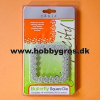 Billede: Tonic butterfly square die, 9x9 cm, skæreskabelon 228E, førpris kr. 99,- nupris 