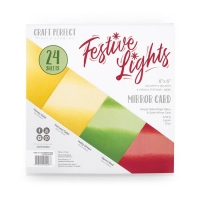 Billede: Craft Perfect – 6×6 Card Pack “Mirror Card Pack – Festive Lights” 24 ark 9406E