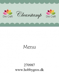 Billede: acrylstempel Menu, førpris kr. 16,00, nupris