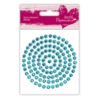 Billede: Selvklæbende Rhinsten 5mm Aqua117 stk, førpris kr. 15,- nupris

