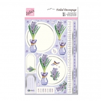 Billede: lilla blomster i vase udstanset 3d ANT 169412, førpris kr. 10,- nupris
