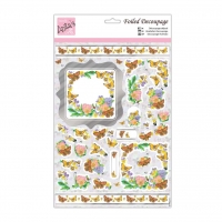 Billede: blomster og sommerfugle, udstanset 3d, ANT 169423, førpris kr. 10,- nupris
