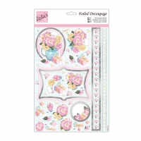 Billede: blomster i vase, udstanset 3d, ANT 169424, førpris kr. 10,- nupris
