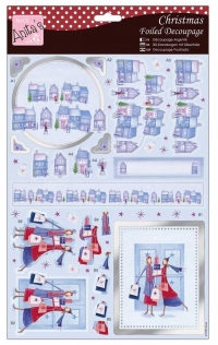 Billede: huse og juleindkøb, Anita's Udstanset 3D Ark ANT 169462