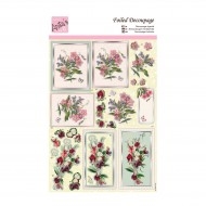 Billede: rødlige blomster, Anita's udstanset 3d, ANT 169484, førpris kr. 10,- nupris